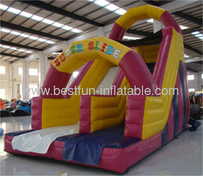 Pink Inflatable Dry Slide
