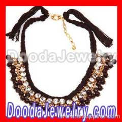 Fashion Ladies Costume Jewelry Crystal Beaded String Necklace Wholesale