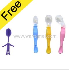 Cute And Fashionable Silicone Baby Spoon With Soft Tip