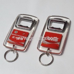 Plastic key ring with bottle opener