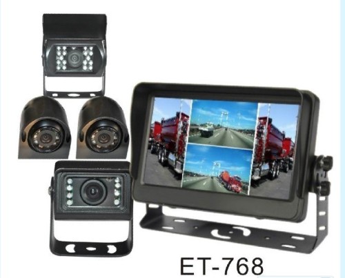 Large Car's Monitoring System with 7 inch digital color LCD Quad monitor and 4 cameras