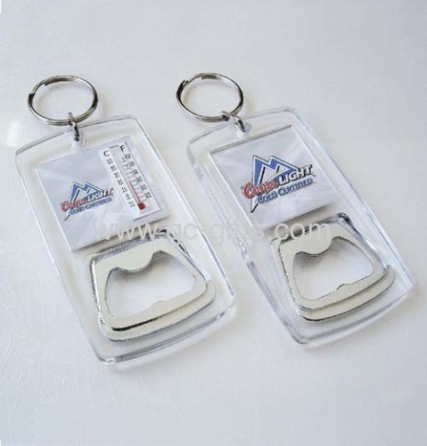 Acrylic thermometer bottle opener keyring