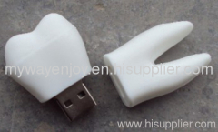 Dentist gifts white PVC tooth usb flash drive for promotional items