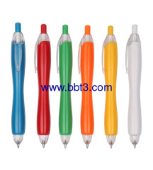 Promotional ballpen with solid barrel and translucent clip
