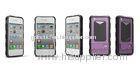 Purple Custom Toughness Waterproof, Dustproof Iphone 4 Couple Cases, Back Cover With Stand
