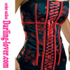 Red flower Black Fashion Corset