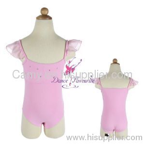 Child chiffon puff sleeve leotard