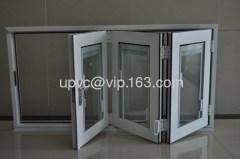 Bifold doors plastic bifold door bifold louver door Smooth open UPVC bi folding door with screen and internal blinds