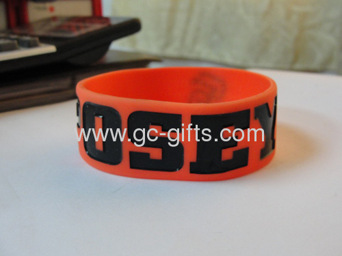 Wide orange silicon bracelets
