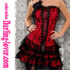 Red Lace Corset With Dress
