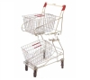 double wire mesh basket shopping cart/hand trolley/luggage trolley