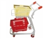 two basket shopping trolley/double layer basket shopping cart for supermarket /trolley to transport goods