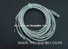 6.35mm Mono Plug Tens Electrodes Wire / Snap Electrodes Ecg Lead Wire, Gray PVC Tens Lead Wires