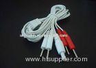 Red + White Four Fastener -In One Electrode Wire / Electrodes Wire For Massager, Custom Tens Lead Wi