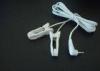 3.5 dc Plug Electrodes Wire With Two Ear Clip / Medical Lead Wire For Tens, 1.2 Resistance Tens Lead