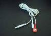 Medical Lead Wire / Two Round Plug Electrodes Wire For Slimming Machine, White Tens Lead Wires