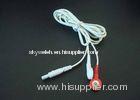 Medical Lead Wire / Two Round Plug Electrodes Wire For Slimming Machine, White Tens Lead Wires