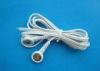 White Snap Electrodes Wire/Tens Unit Lead Wires ,Customized Plug, 1.5M Length White Tens Lead Wires