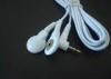 2 Snap Connection Electrodes Wire / Electrode Cables For Tens Massager, White Tens Lead Wires