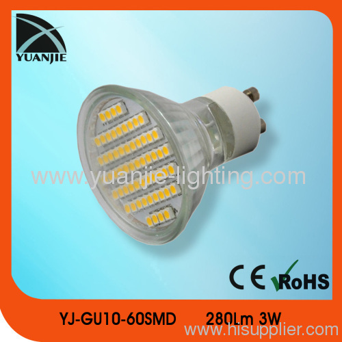 3w 230V 60pcs smd 3528 gu10 led lamp