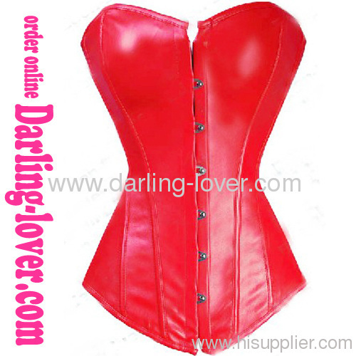 Sexy Red Leather Corset