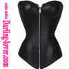 Sexy Black Leather Zipper Corset