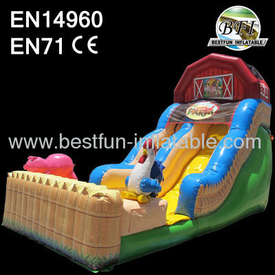 Inflatable Slide With Funny Farm Theme