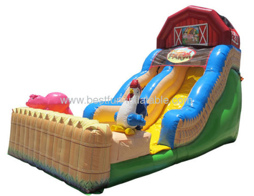 Inflatable Slide With Funny Farm Theme