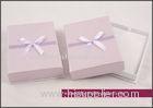 Silk screen printing and embossed, debossed pink square Necklace Gift Boxes, paper jewelry box with