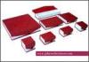 Flocking / embossed and Red recycle paper jewellry Cardboard Pendant Boxes and pendant gift boxes