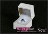 Custom white fancy paper light up / Lighted Ring Box, gold hot stamp single ring box with LED light