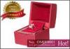 Personalized plastic and red velvet music double engagement ring box, Musical Jewellery Boxes