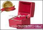 Personalized plastic and red velvet music double engagement ring box, Musical Jewellery Boxes