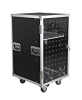 19 inch rack case with a plexiglass door and a shelf