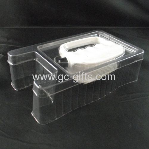 Transparent plastic blister packing