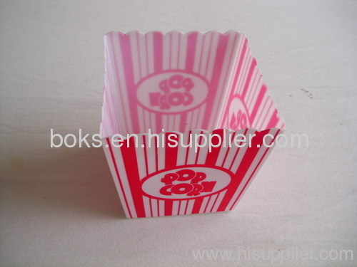 plastic square popcorn bucket container