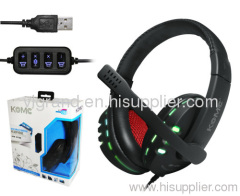 New Style USB Multimedia Headphone with LED Light (KOMC) Km-9700