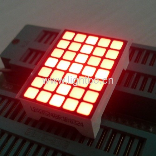 3.39mm 5 x 7 whtie square dot matrix led display with package dimensions 22x30mm
