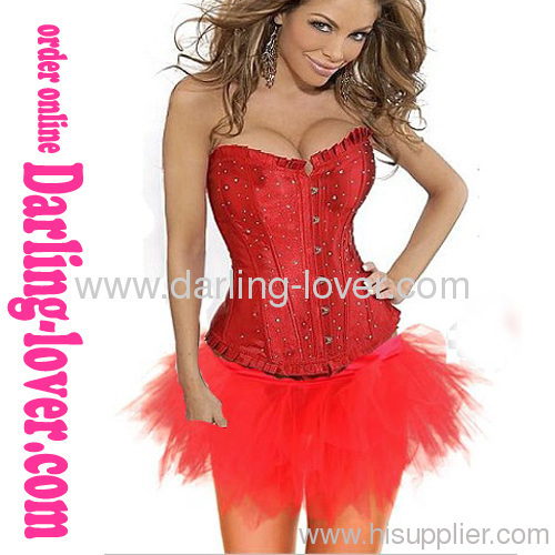 Red Hot Sale Diamond Corset with Dress