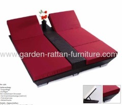 outdoor rattan garden sun double lounge love beach lounge