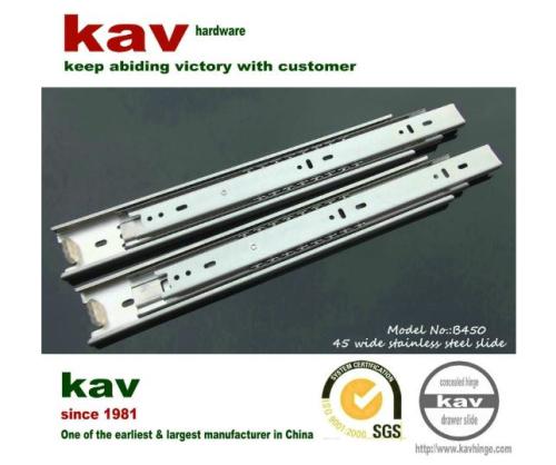 anti-rust ball bearing stainless steel drawer slides for bathroom cabinet