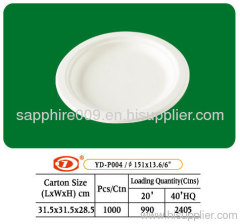 eco-friendly disposable paper tableware 6 inch roundish paper plate