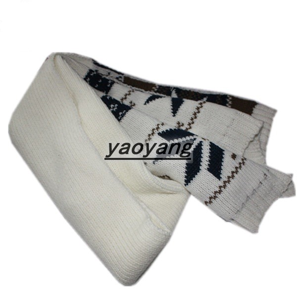 white knitted acrylic scarves 