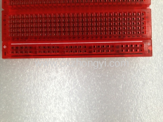 400 points red transparent solderless breadboard