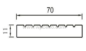 70x11mm High quality solid decking with one side have the grooves