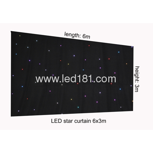 LED 6*3m start curtainwith 128pcs super bright light