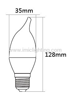 4.5W Ceramic LED candle bulb