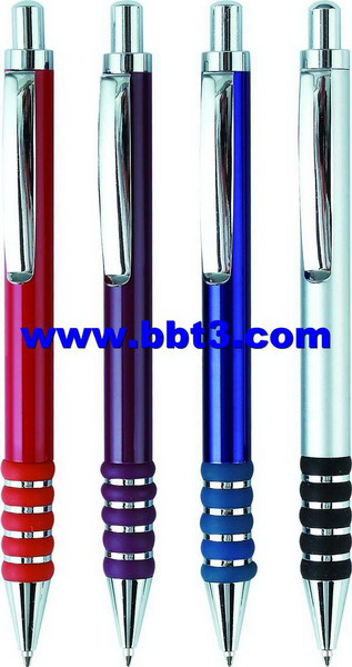 Metal promotional ballpen with rubber ring grip