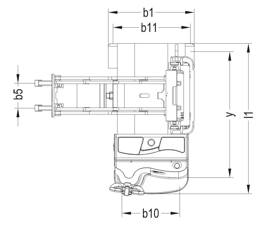 Electric Narrow Aisle Stacker With Crane