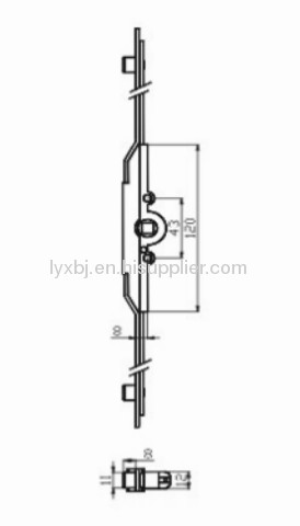 UPVC window or door inward opening espagnolette # 8 transmission